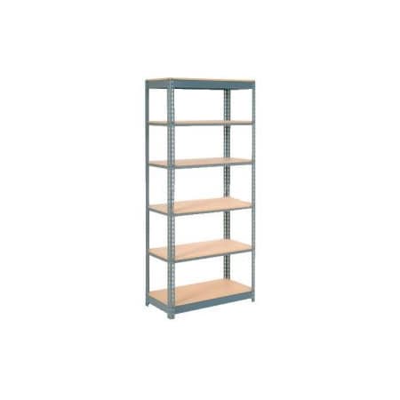Global Equipment Heavy Duty Shelving 48"W x 18"D x 84"H With 6 Shelves - Wood Deck - Gray 255500